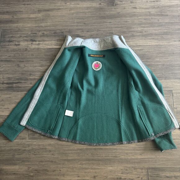 Frauenschuh All 100% Wool Jacket Womens Small Teal Green Coat Zip Up EUC - Picture 5 of 11